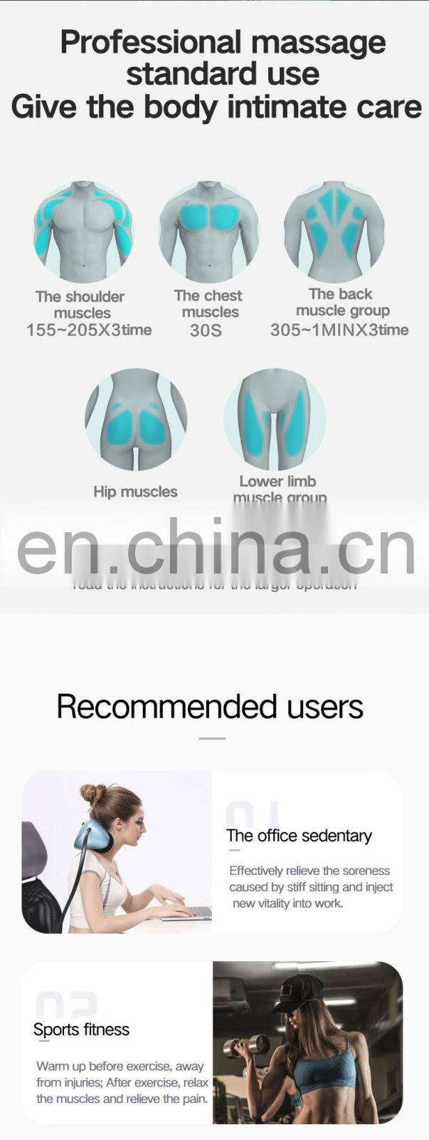 Rechargeable battery cordless deep muscle tissue sports vibration mini massage gun / Fascia gun