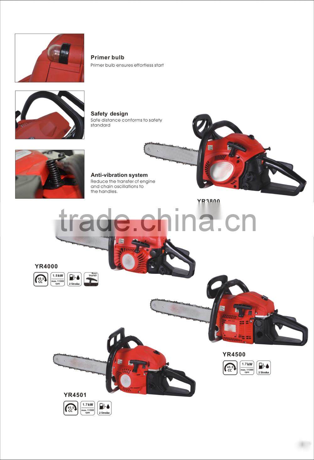 (936) new design gasoline chainsaw 6200cc with CE and GS certificate