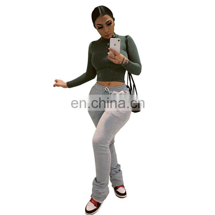 Women Autumn Fall Winter Thicken Fleece Stacked Sweat Women Pants Women Trousers