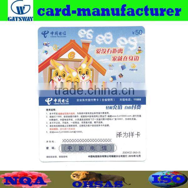 Durable PVC/paper scratch off game cards