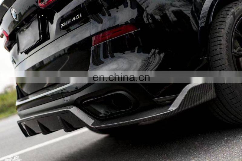 Runde Carbon Fiber Material Black Samurai Style Front Lip Rear Lip Side Skirt Grille Top Wing Spoiler For BMW X05 G05 Body Kit