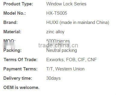 TS005 zinc alloy glass sliding door lock