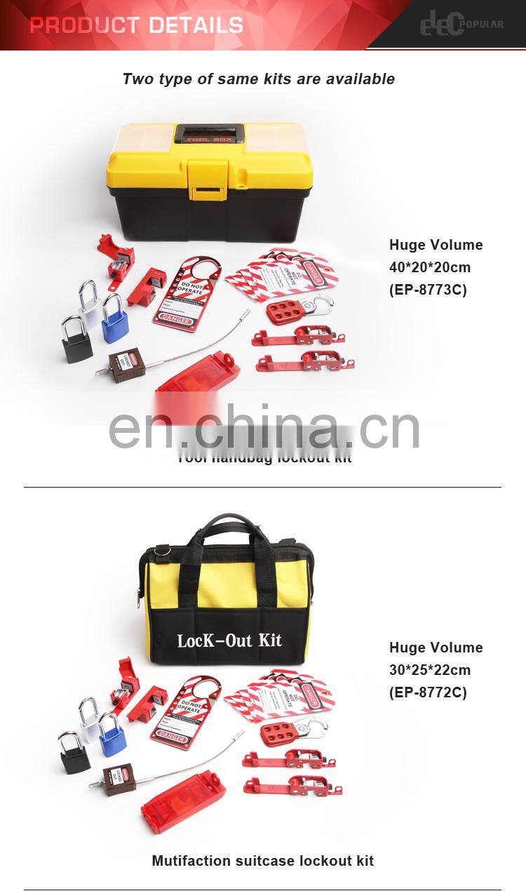 Electrical Safety Lock Out Tool Box Convenient Group Lockout Tagout Kits