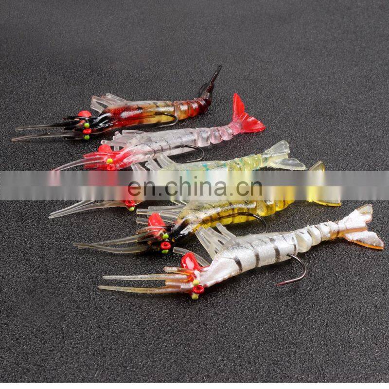 JOHNCOO Wholesale In Stock 9cm 10g Soft Lure Soft Baits Lead Hook Shrimp Soft Fishing Lures