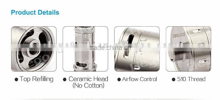 New Mod Vape 2016 RTA Tank Cerabis Sub Ohm Tank with ceramic wick vertical coil 0.5ohm
