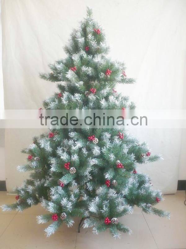 Hot Sale !Red Berries Decoratived PVC Mixed PE TREE For USA Holiday/Christmas decoration