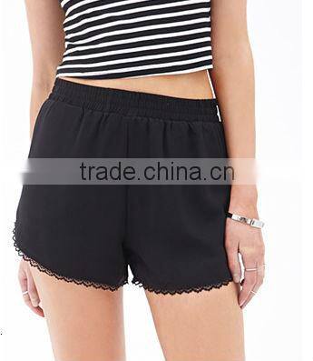 High quality loose lady Lace-Trim Shorts