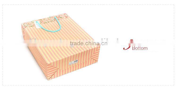 pink stripes custom gift paper bag door gift paper bag set