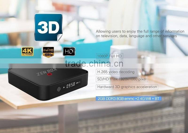 New Professional Brand Zen-Box 2GB DDR3 S905 HD 4K2K KODI IPTV Receiver Quad Core Android TV Box