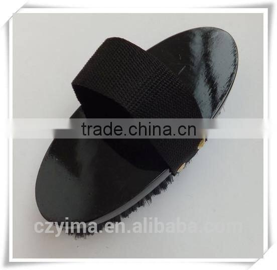 wooden back horse body brush with plastic bristle/good quality