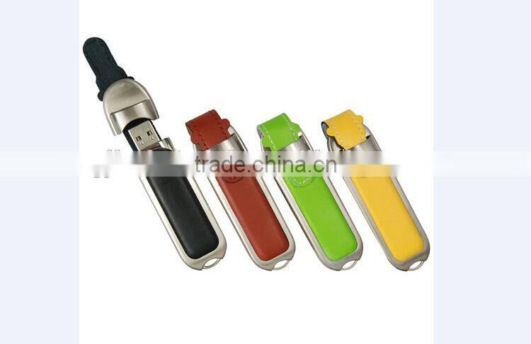 G&J 2014 fashion 16gb black leather usb flash drive