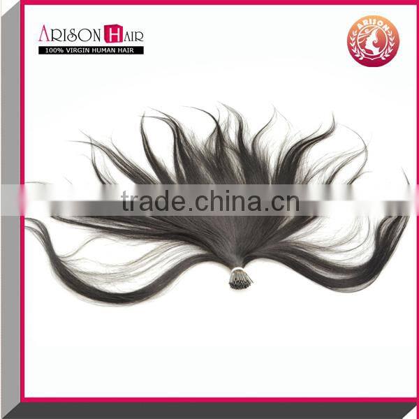 Wholesale 100% Human hair pre-bonded i tip brazilian hair extension