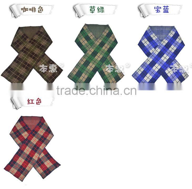 Wholesale Warm Acrylic Jacquard Checked Plaid Baby Boys Winter Scarf