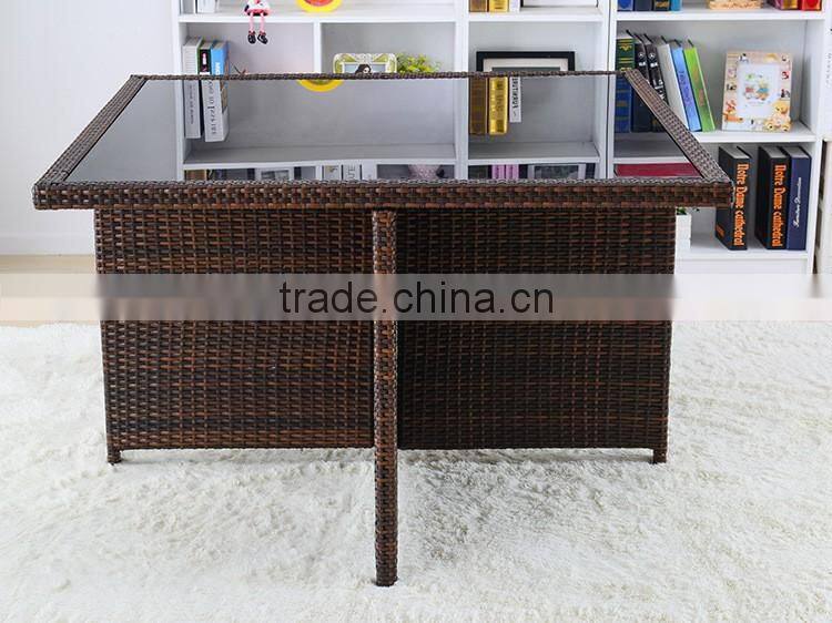 Simple Design Dining Room Furniture Garden 4 Chairs Rattan Wicker Outdoor Tea Dinning Table Set