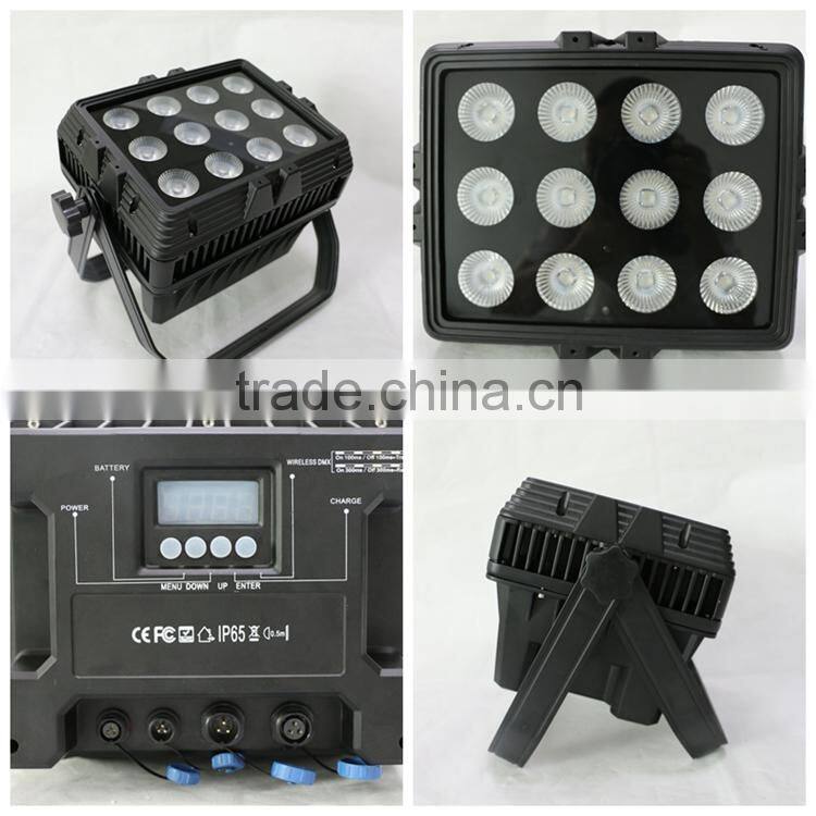 12pcs RGBWA+UV BATTERY POWERED LED STAGE LIGHTING