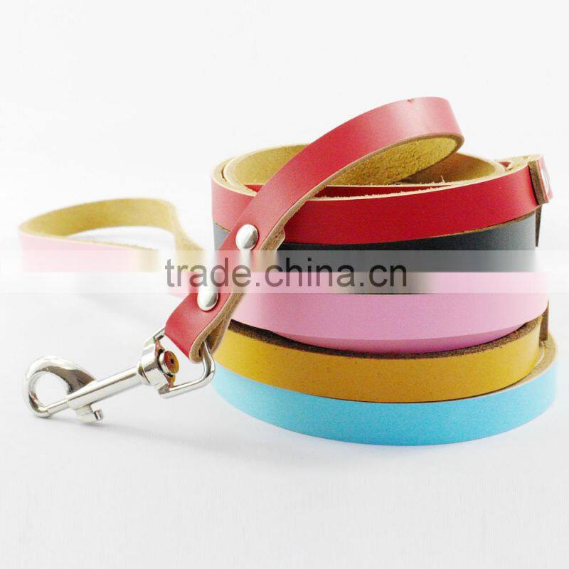 China Supplier Flat Leather Walking Dog Leash