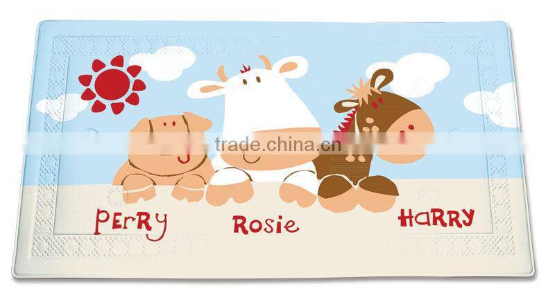 PM1810 Non-Phthalate PVC Sponge Color Changing Bath Mat with Anti-slip Suncton Cups