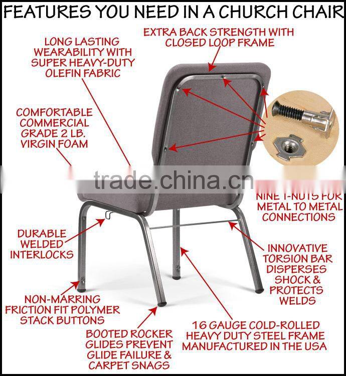 Comfortable modern stackable antique church chair