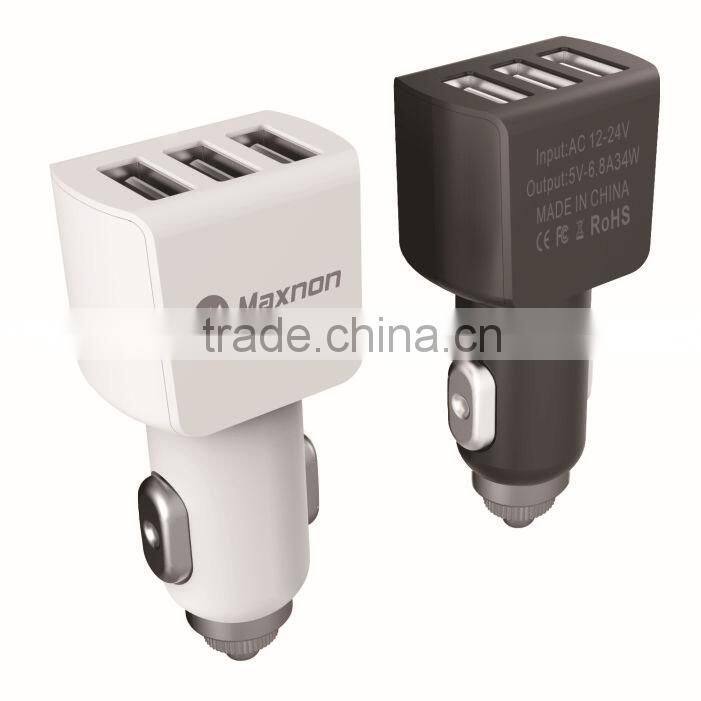 Popular universal 5.5 A 3 port usb car charger for ipad