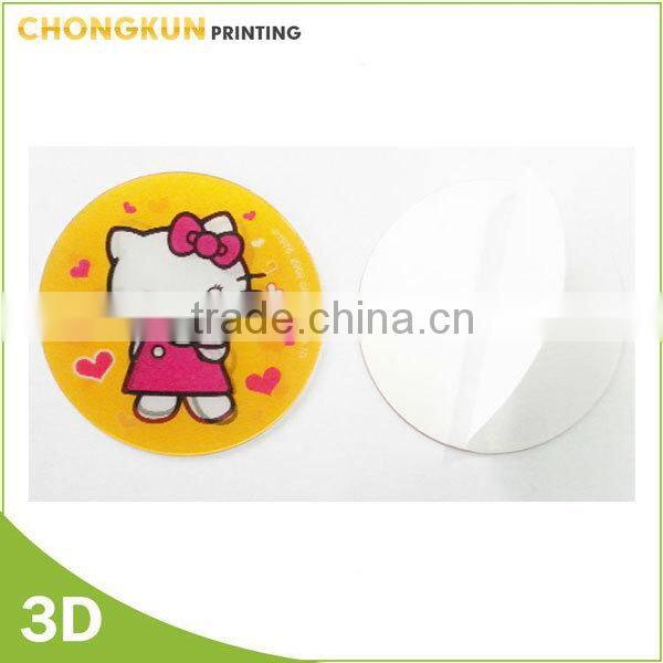 Printed Lenticular remove sticker adhesive plastic