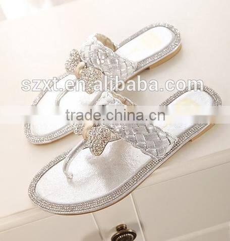 fancy women flat sandal shoes for girls women bow knot buckle flat sandal