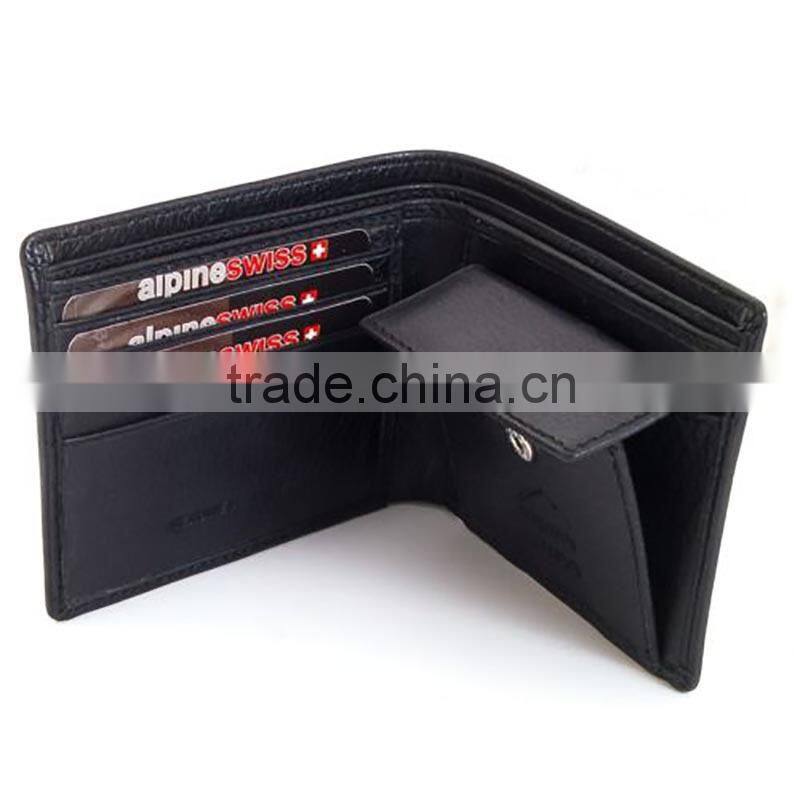 Mens leather bifold wallet coin pocket purse rfid wallet men