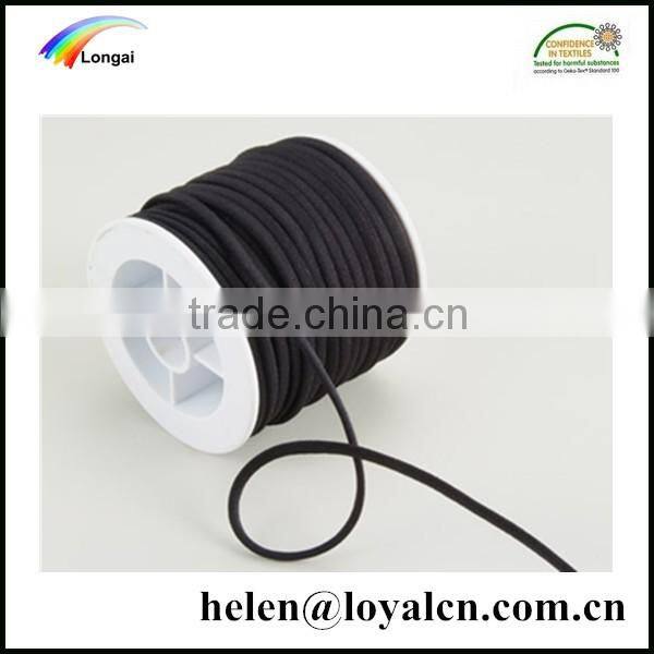 4mm black round braided elastic cord 4mm elastic rope