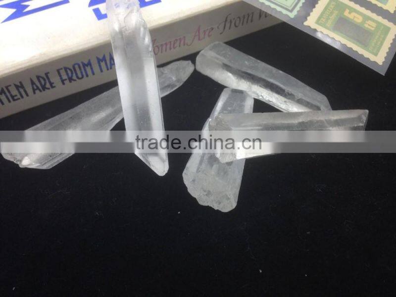 Natural crystal clear quartz point charm necklace on top for jewelry