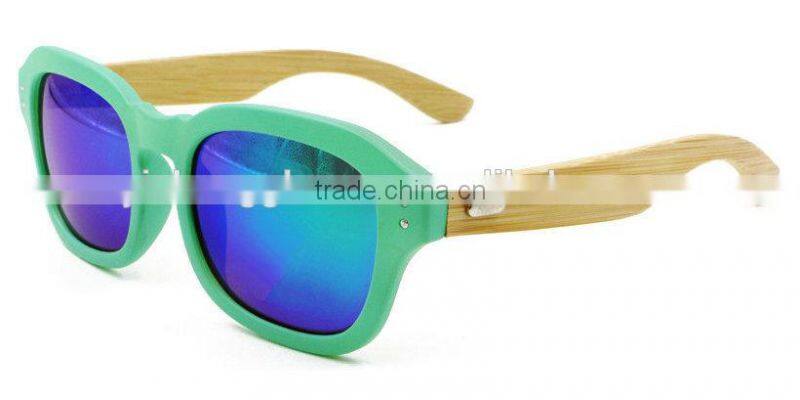 high quality PC frame with bamboo side sunglasses