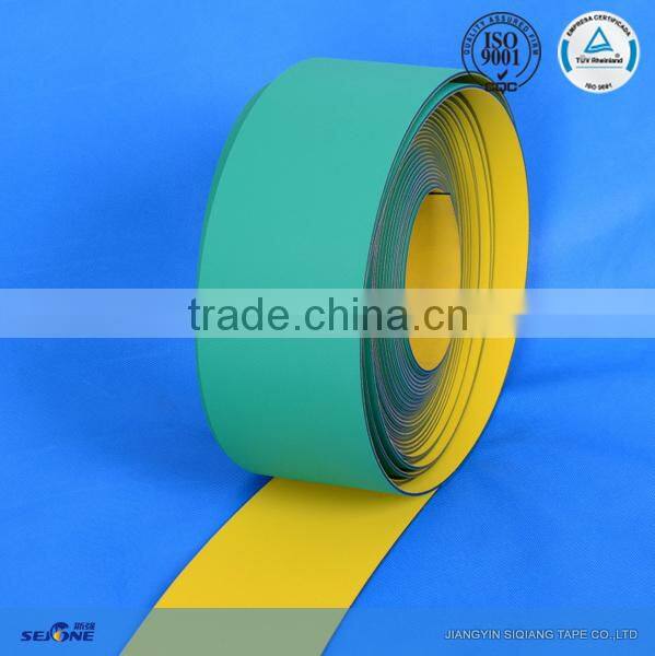 2.5MM yellow/green Rubber flat transmission belt high energy saving and antistatic blet