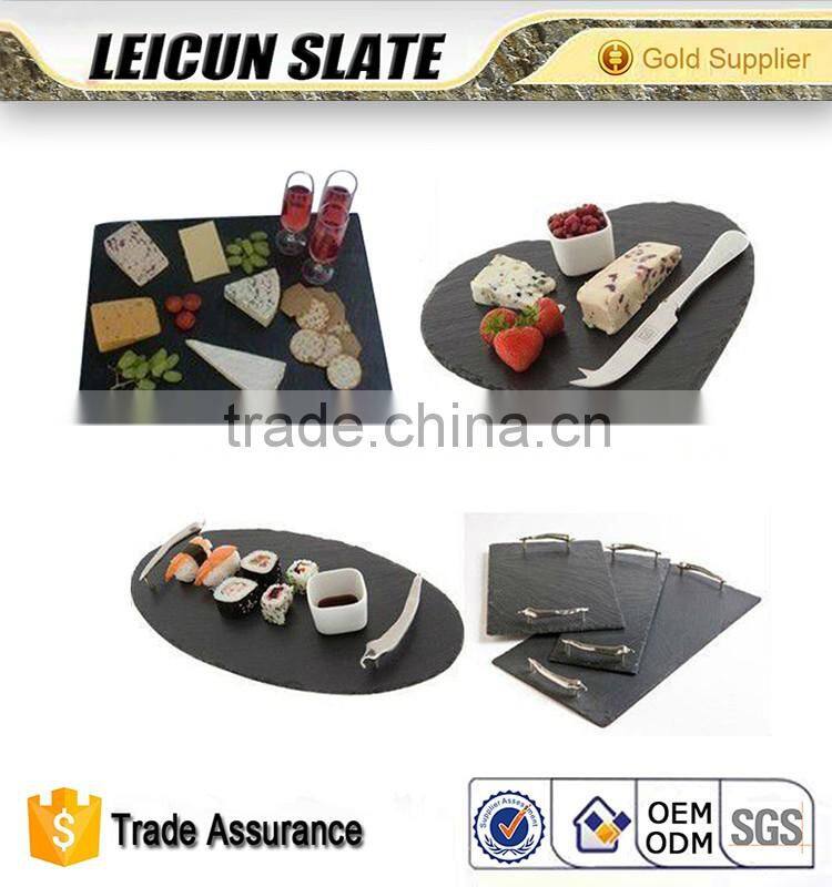 Various shapes and sizes natural slate stone cheese board