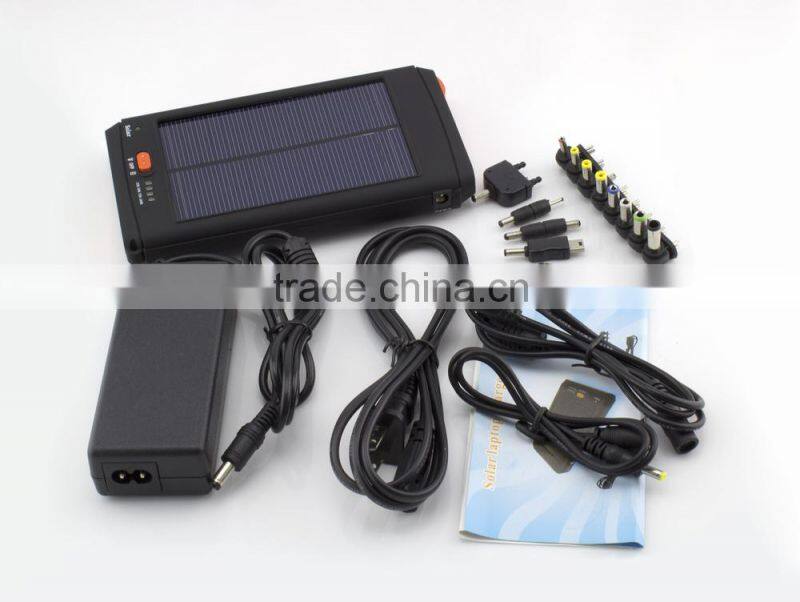 Portable universal solar charger, solar power bank for laptop/notebook/tablet