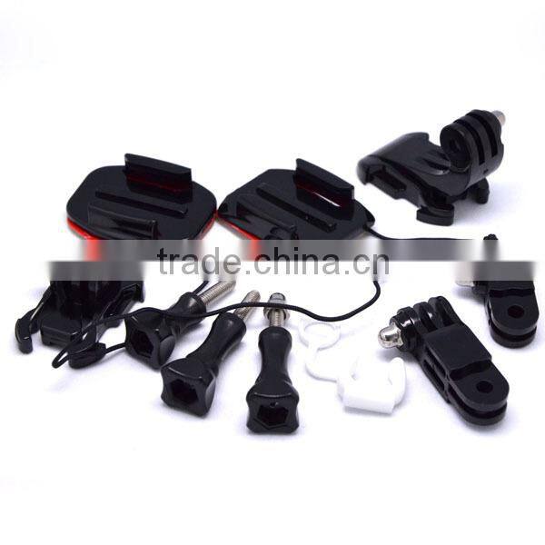 Grab Bag of Mounts Kit J-Hook Buckle Thumb Knob Pivot Arm Flat Curved Adhesive Mounts For GoPro Hero 2 3 3+ 4