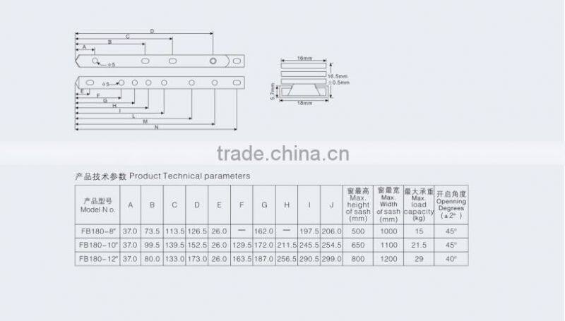 Stainless steel window stay FB180