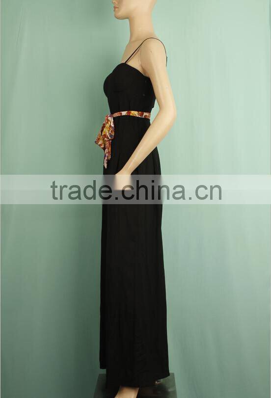 2016 New fashion waistband spaghetti strip pant pattern jumpsuit YLD1205