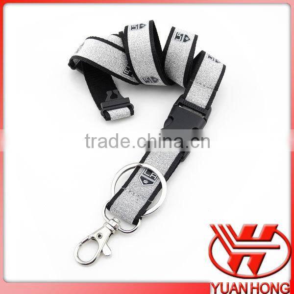 custom logo glow lanyards for release hook and keychain for lanyards