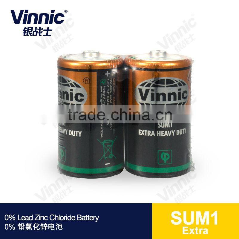 d size r20p battery 1.5v sum1 extra 0% Lead Zinc Chloride Dry Battery