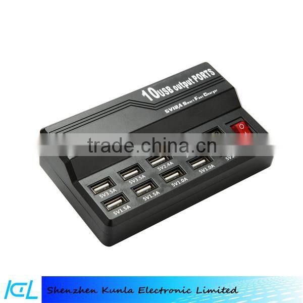 2016 hot sale high quality fast speed multi 10 port usb phone charger