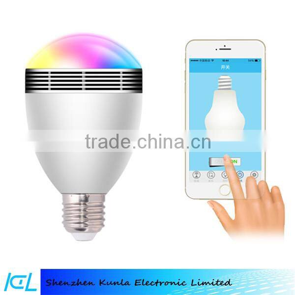 LED speaker bulb /Bluetooth Portable Led Light with LED White E27 Mobilephone App Control For Iphone Samsung
