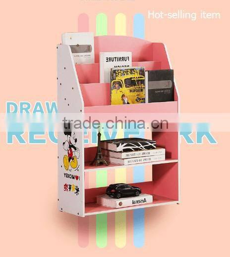 Wooden library bookshelf Children bookcase kids home furniture decorative shelf