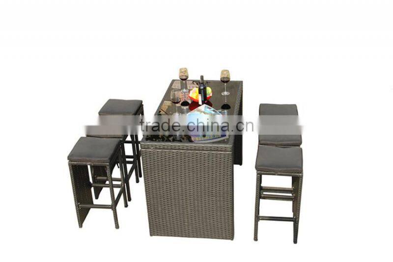 2015 ALUMINIUM RATTAN BAR SET HIGH CHAIR