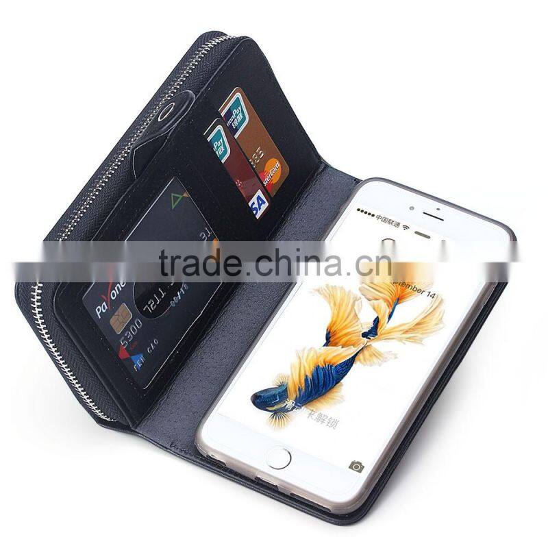 Weave PU Leather Wallet Mobile Phone Cover For Iphone 6Plus