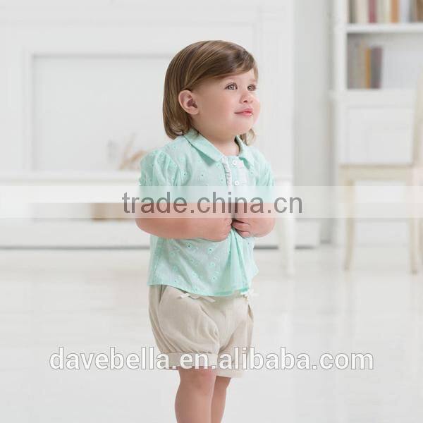 DB629 dave bella 2014 summer fashion beautiful blouses imported brand clothes cotton candy clothing brand baby girl shirts