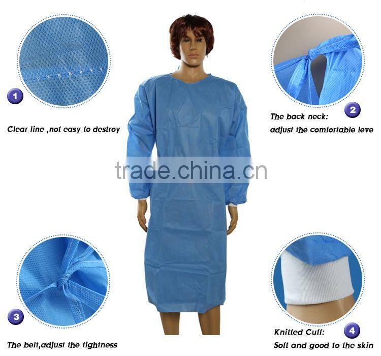 2015 new nonwoven smssurgical gown sterile