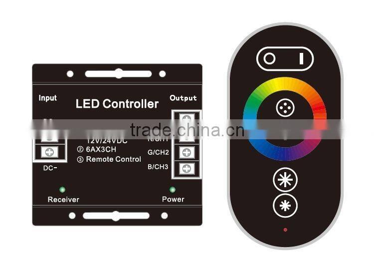 12V~24VDC 6A 6-keys RF glass panel light touch controller/Dimmer