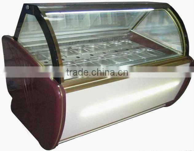 hard ice cream showcase with temperature adjusting system