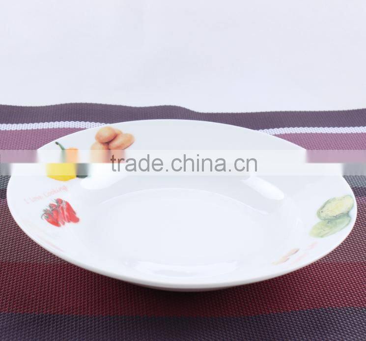 Ceramic bulk bone china soup plate/porcelain dinner set plate