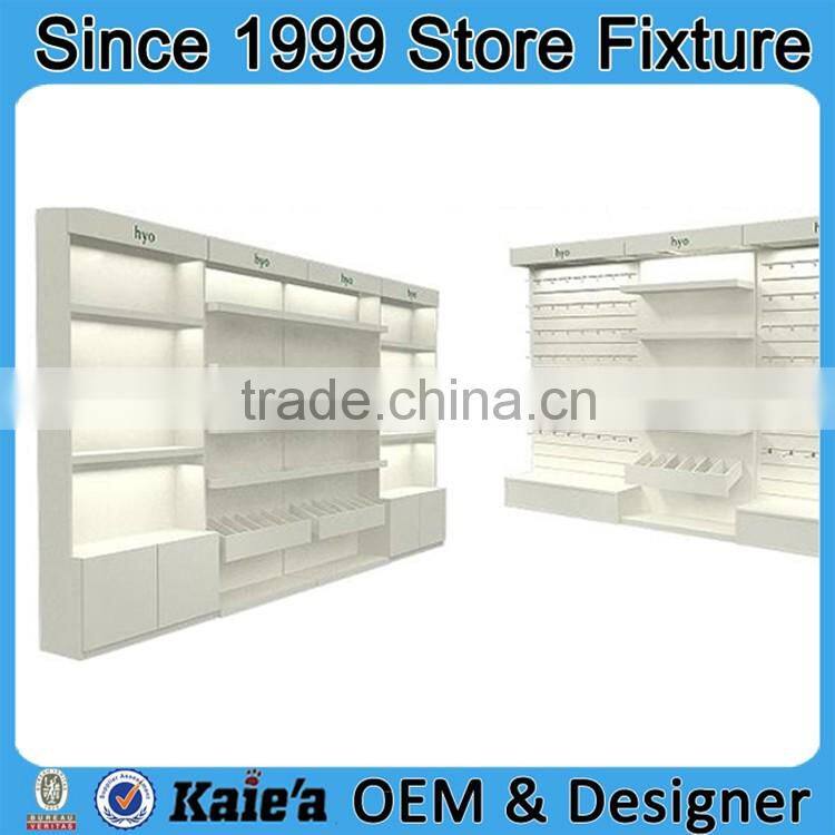 Wooden wall panels display rack/clothes display cabinet for store
