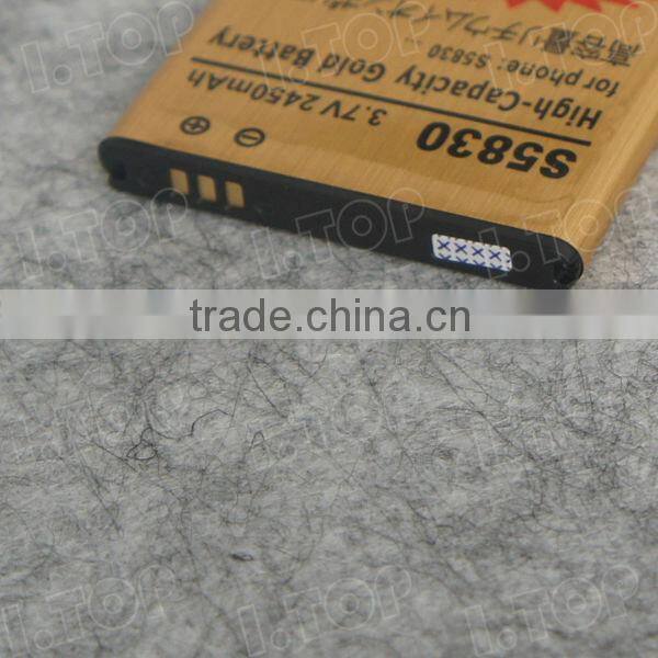 High quality the Cell Phone Golden Battery for Samsung Galaxy AceS5830 Handyakku , made in China