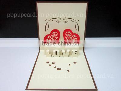 Viet Nam Girl and lotus flowers greeting pop up card